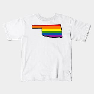 Rainbow Oklahoma Outline Kids T-Shirt